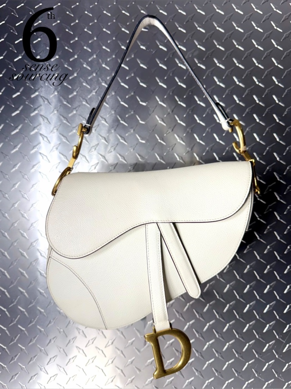 Dior Medium Leather Classic Saddle Bag in White